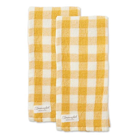 DII® Checker Washed Waffle Dish Towels